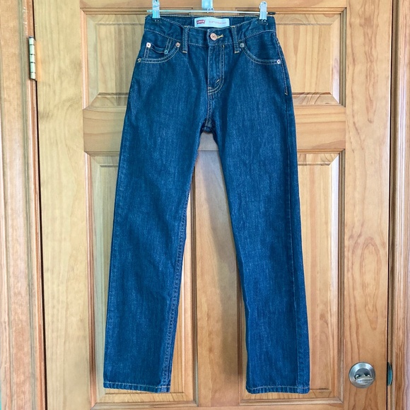 Boy’s size 10 slim Levi’s straight leg blue jeans with adjustable waist - Picture 1 of 8